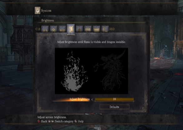 Example of in-game brightness settings in Dark Souls III
